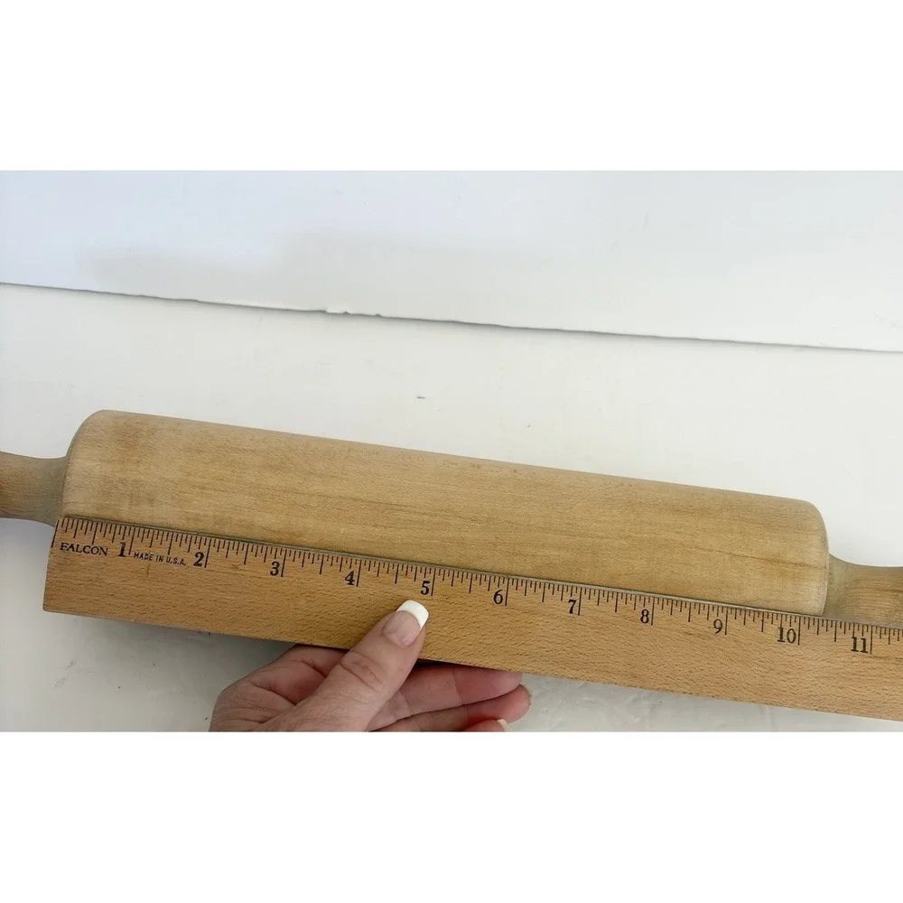 Vintage Munising Wooden Rolling Pin USA Primitive Farmhouse Maple Baking
